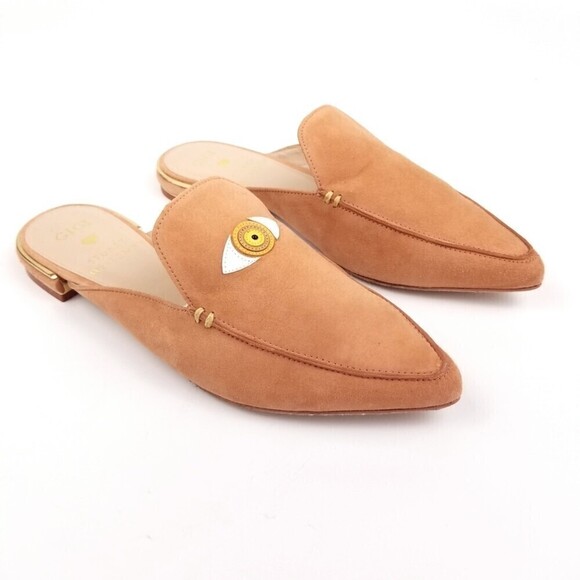 Stuart Weitzman EYELOVEMORE Evil Eye Suede Leather Mules Pointed Toe Slip On 36 - Picture 1 of 12